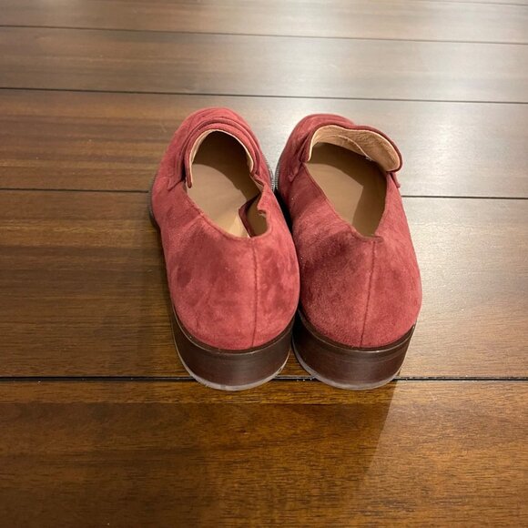 27 Edit Women's Caroline Suede Slip-On Loafers Size 7 coral red - Picture 3 of 8